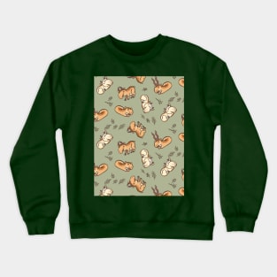 Saiga antelope family pattern Crewneck Sweatshirt